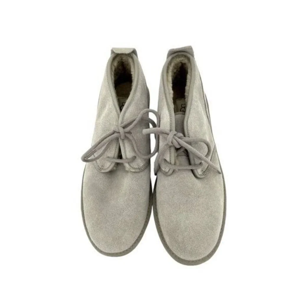 UGG Mens Maksim Chukka Suede Shearling Boots Bindle Gray Lace up Sz 9 NEW